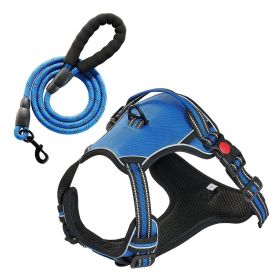 VEVOR Dog Harness for Large Dogs, No Pull Adjustable Dog Vest Pet Harness, with 5ft Leash, Handle, Metal Rings, Buckles, Reflective Stitching 600D Ox
