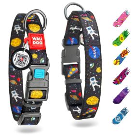 Nylon Dog Collar Adjustable 12-19 inch Neck x 1 inch Wide Dog Collar for Large Small Medium Dogs for Boy Girl Dog Collars with Durable Plastic Buckle