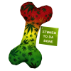 Stoned to da Bone, Cute Stuffed Rasta Leaf Bone Dog Toy, Funny Squeaky Weed Toy, Cool Plush Novelty 420 Gift for for Puppies & Small, Medium & Large