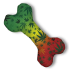 Stoned to da Bone, Cute Stuffed Rasta Leaf Bone Dog Toy, Funny Squeaky Weed Toy, Cool Plush Novelty 420 Gift for for Puppies & Small, Medium & Large