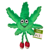 My Name is MJ, Cute Stuffed Parody Marijuana Leaf Dog Toy, Funny Squeaky Weed Toy, Cool Plush Novelty 420 Gift for Puppies & Small, Medium & Large Br