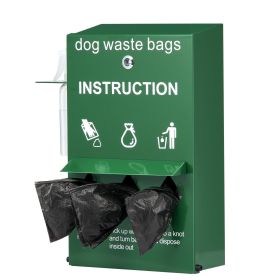 VEVOR Dog Poop Bag Dispenser with Hand Wash Bottle, Lockable Outdoor Dog Waste Bag Holder with 600 Waste Bags, Stake, Pole, Fence & Wall Mounted Dog