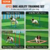 VEVOR Dog Agility Training Equipment, 4 PCS Set with Adjustable High Hurdles,6 Weave Poles,Jump Ring,Square Pause Box,Whistle,Foldable Bowl, Puppy Ob