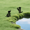 2pcs Metal Dog Garden Decor: Adorable Puppy Silhouette Stakes. These Decorative Outdoor Yard Art Pieces, Ideal for Dog Lovers, Make Charming Garden D