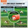 VEVOR Dog Agility Training Equipment, 5 PCS Combination Set with Adjustable High Hurdles,6 Weave Poles, Tunnel, Jump Ring, Pause Box, Whistle, Foldab