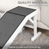 Pet Ramp Bed Steps for Dogs Cats Non-slip Carpet Top Platform Pine Wood 59"L x 16"W x 20"H White