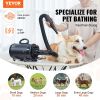 VEVOR Dog Dryer, 2000W/2.7HP Dog Blow Dryer, Pet Grooming Dryer with Adjustable Speed and Temperature Control, Pet Hair Dryer with 4 Nozzles and Exte